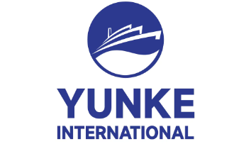 Guangdong Yunke International Supply Chain logo, abstract geometric design with blue and green colors, modern corporate identity symbol